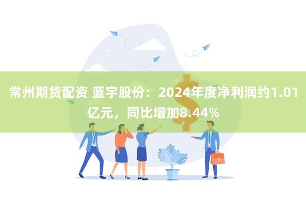 常州期货配资 蓝宇股份：2024年度净利润约1.01亿元，同比增加8.44%