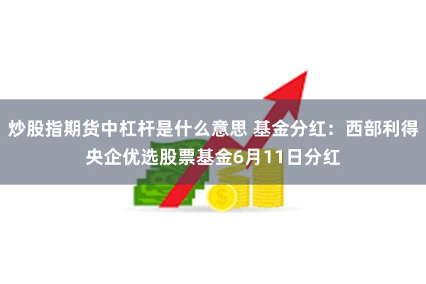 炒股指期货中杠杆是什么意思 基金分红：西部利得央企优选股票基金6月11日分红