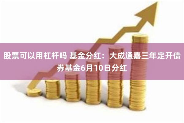 股票可以用杠杆吗 基金分红：大成通嘉三年定开债券基金6月10日分红