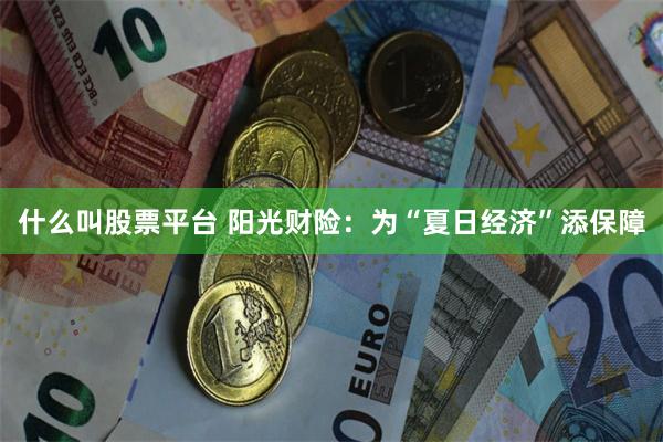 什么叫股票平台 阳光财险：为“夏日经济”添保障
